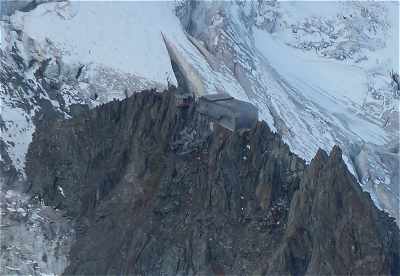 Le Refuge des Grands Mulets sur la voie normale du Mont Blanc