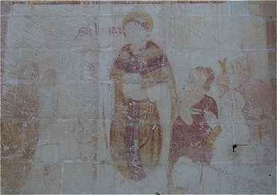 Saint Langouré, peinture murale de Notre-Dame de Cunault