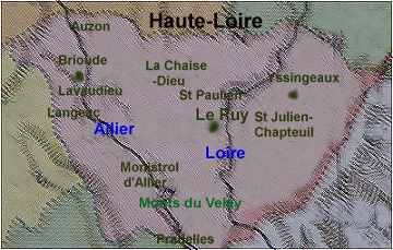 Carte du département de la Haute-Loire