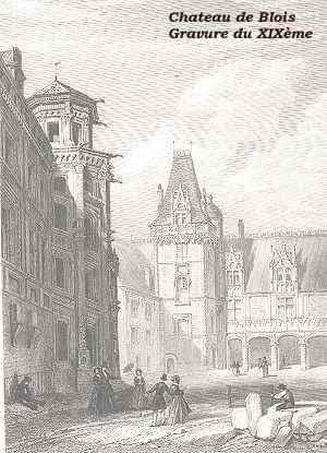 Gravure XIXème siècle du château de Blois