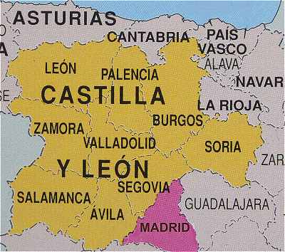 Carte de la Castille et Leon