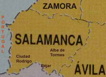 Carte de la Province de Salamanque