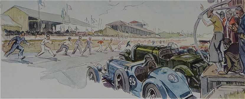 Le départ des 24 Heures du Mans dans les Années 1930