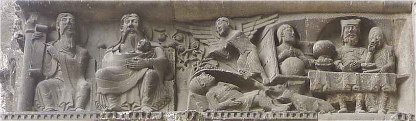 Sculpture sur la paroi intérieure du portail Sud de l'église Saint Pierre de Moissac