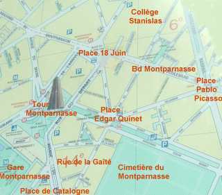Plan du Quartier Montparnasse