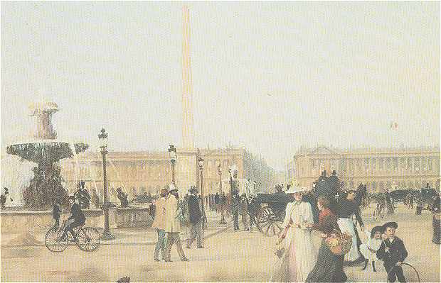Le Pont et la Place de la Concorde par un Peintre de la fin du XIXème siècle