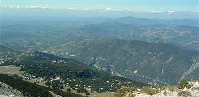 Panorama  partir du sommet du Mont Ventoux vers l'Ouest