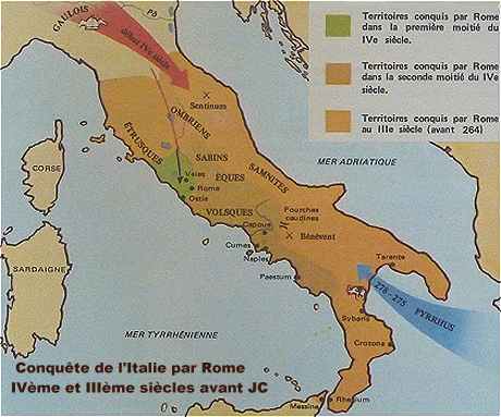 Conquête de l'Italie par Rome aux IVème et IIIème siècles avant JC