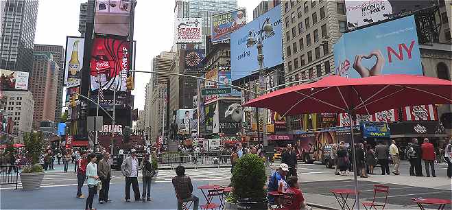 New-York: Times Square, la partie la plus animée de Manhattan
