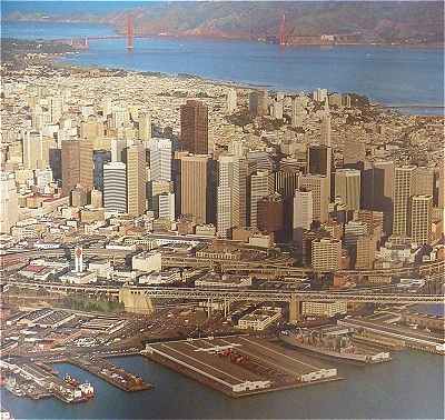 Panorama sur San Francisco, au fond le Golden Gate Bridge