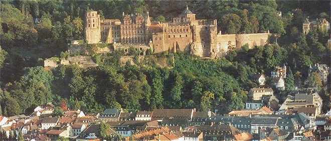 La ville et le chateau d'Heidelberg en Allemagne