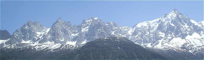 Les Aiguilles de Chamonix et l'Aiguille du Midi