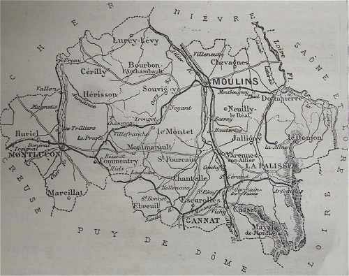 Carte du département de l'Allier