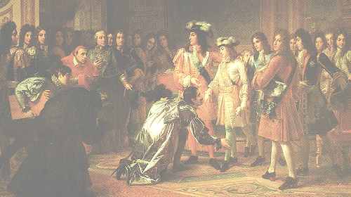 Tableau de Gérard au Chateau de Chambord: Le duc d'Anjou est reconnu roi d'Espagne