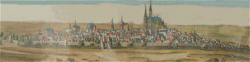 Vue d'ensemble de Chartres au XVIème siècle