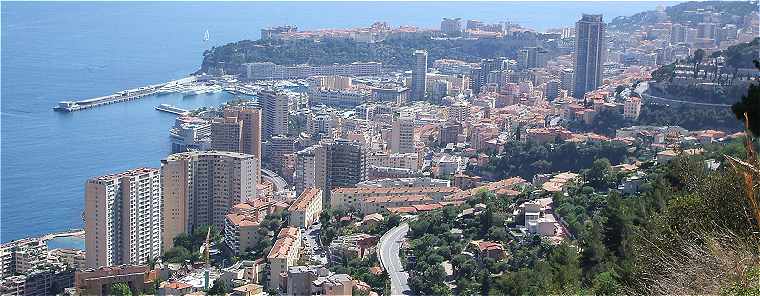 Panorama sur la Principauté de Monaco à partir de Beausoleil