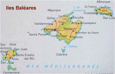 Carte des iles Baléares