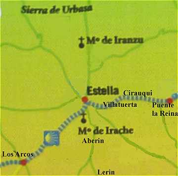 Carte de la région autour d'Estella