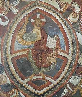 Fresque murale du Panthéon des Rois: Christ en Majesté à Leon