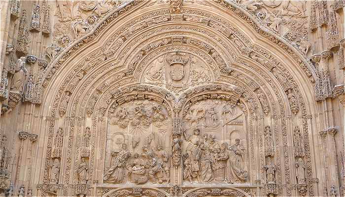 Sculptures du Portail del Nacimiento (Ouest) de la Cathédrale Nouvelle de Salamanque