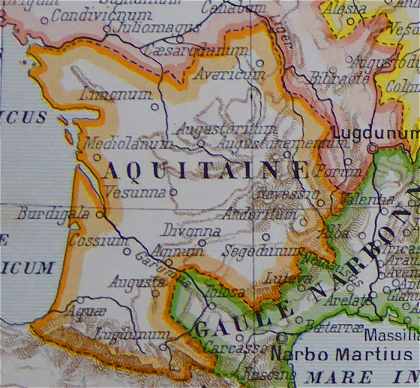 Carte de la Gaule Aquitaine au Haut-Empire