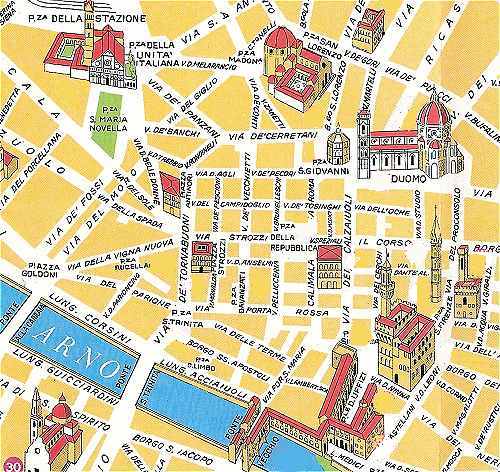 Plan du centre de Florence