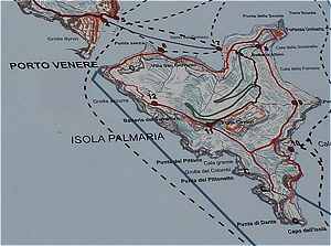 Plan de l'ile Palmaria