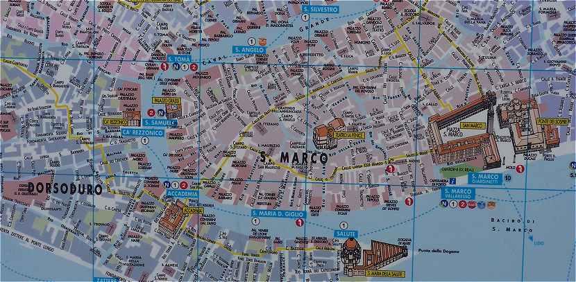 Venise: Plan du Grand Canal du Pont du Rialto à la Place Saint Marc