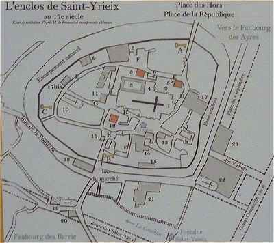 Enclos de Saint Yrieix au XVIIème siècle