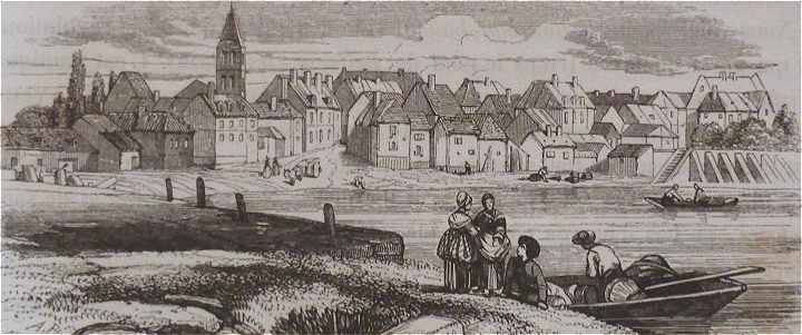 La Loire à Digoin: gravure du XIXème siècle