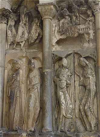 Sculpture sur la paroi intérieure du portail Sud de l'église Saint Pierre de Moissac