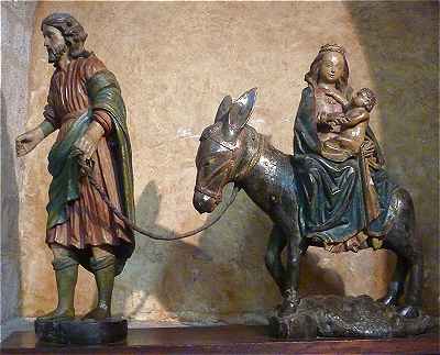 Sculpture sur bois de l'église Saint Pierre de Moissac: la Fuite en Egypte