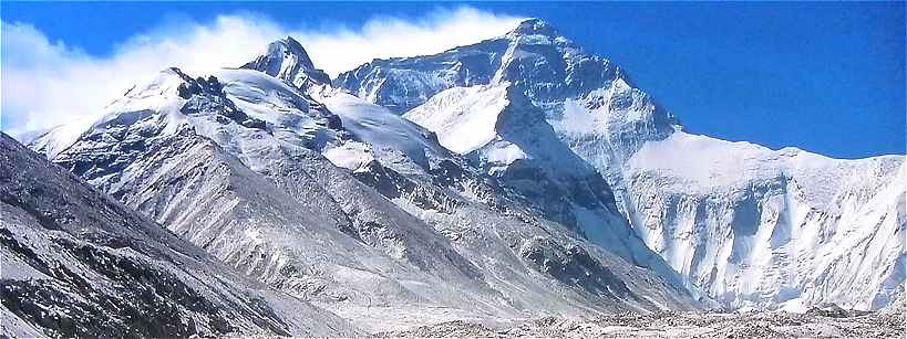 Panorama sur la face Nord du Mont Everest