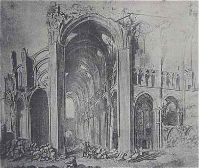 Ruines de l'Abbaye au début du XVIIIème siècle