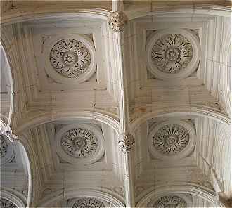 Plafond à caissons du Grand Escalier du château d'Azay le Rideau côté Est