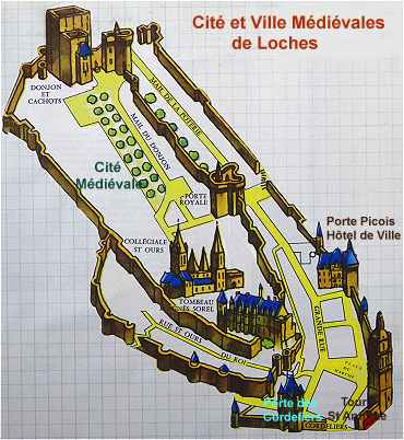 Plan de la ville médiévale de Loches