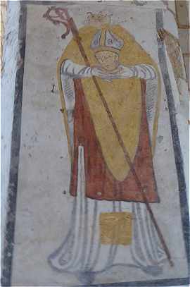 Fresque sur un pilier de la nef de l'église Saint Genest de Lavardin